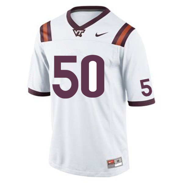 Men #50 Will Pritchard Virginia Tech Hokies College Football Jerseys Sale-White
